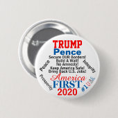 2020 Trump Pence Präsidentschaftswahl Button (Vorne & Hinten)