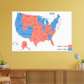 2020 Uni der US-Wahlkarte 60 x 40 Zoll Leinwanddruck (Insitu (Wohnzimmer))