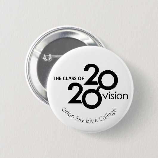 2020 Vision Event individuelle Name oder Business  Button (Vorne & Hinten)