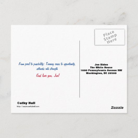 2020 Vision Vielen Dank Joe! Postkarte (Rückseite)