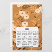 2020 Wall Blume Orange Calendar von Janz Briefpapier (Vorne/Hinten)