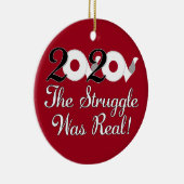 2020 war der Kampf echtes Toilettenpapier rot Keramik Ornament (Rechts)