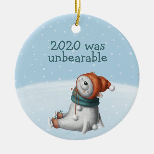 2020 war ein unerträglicher Eisbär Niedlich Keramik Ornament (Vorne)