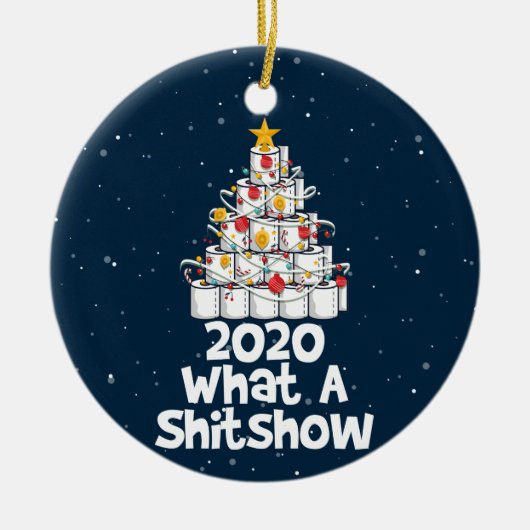 2020 Was für eine Shitshow, Toilettenpapier Keramik Ornament (Vorne)