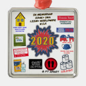 2020 | Weihnachten in Quarantäne Ornament Aus Metall (Vorne)