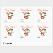 2020 Weihnachts-Rentier-Schneemann-Gesicht-Maskeng Quadratischer Aufkleber (Blatt)