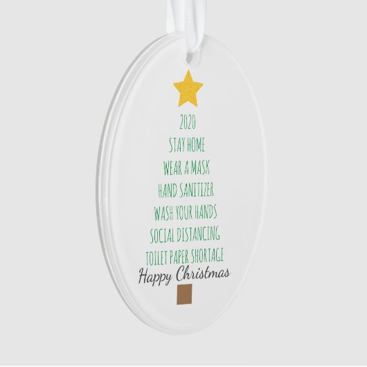 2020 Weihnachtsfeierliche Schließung des Fotos Ornament (Vorderseite)
