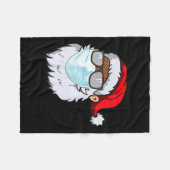 2020 Weihnachtsmann mit Gesichtsmaske schwarzer Af Fleecedecke (Vorderseite (Horizontal))
