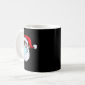 2020 Weihnachtsmann mit Gesichtsmaske schwarzer Af Kaffeetasse (Vorderseite Links)