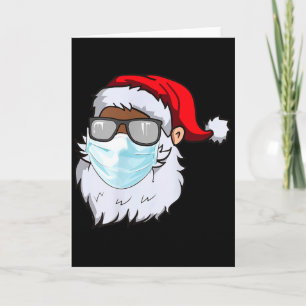 2020 Weihnachtsmann mit Gesichtsmaske schwarzer Af Karte