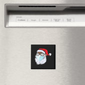 2020 Weihnachtsmann mit Gesichtsmaske schwarzer Af Magnet (In Situ (Geschirrspüler))