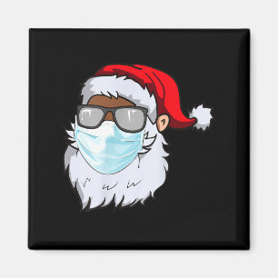 2020 Weihnachtsmann mit Gesichtsmaske schwarzer Af Magnet