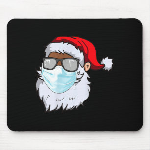 2020 Weihnachtsmann mit Gesichtsmaske schwarzer Af Mousepad