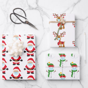 2020 Weihnachtsmaske Weihnachtsmann Weihnachtsmann Geschenkpapier Set