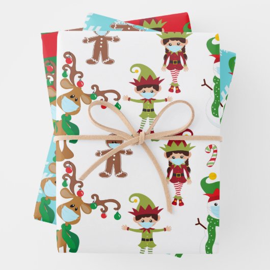 2020 Weihnachtsmaske Weihnachtsmannschaft Weihnach Geschenkpapier Set (Beispiel)