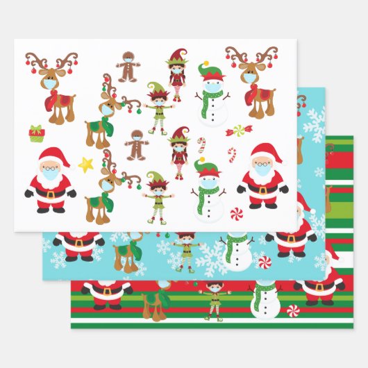 2020 Weihnachtsmaske Weihnachtsmannschaft Weihnach Geschenkpapier Set (Set)