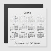 2020 White Smoke Calendar by Janz 5x5 Magnet (Vorne/Hinten)