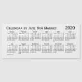 2020 White Smoke Calendar von Janz 9x4 Magnet (Vorderseite)