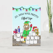 2020 wurde aufgegeben, frohe Weihnachten Funny Elf Karte (Vorderseite)