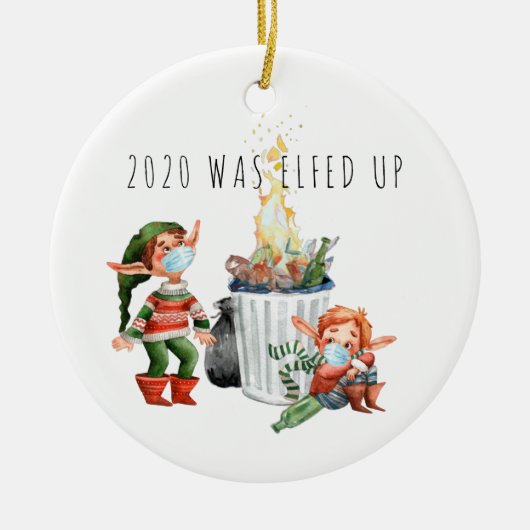 2020 wurde aufgegeben | Funny 2020 Dumpster Fire Keramik Ornament (Vorne)