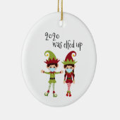 2020 wurde aus dem lustigen Covid Gesichtsmaske El Keramik Ornament (Rechts)