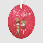 2020 wurde die sonnige Covid-Gesichtsmaske Elf auf Ornament (Vorderseite)