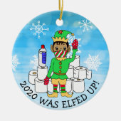 2020 wurde in Facemask ein sonniger ethnischer Elf Keramik Ornament (Vorne)