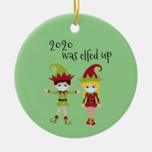 2020 wurde von Elf Blonde die lustige Covid Gesich Keramik Ornament