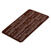 2020 Year Monthly Calendar Brown Wood Grain Simple Magnet (Linke Seite)