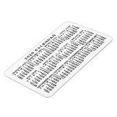 2020 Year Monthly Calendar Classic White and Black Magnet (Linke Seite)