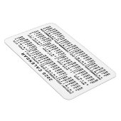 2020 Year Monthly Calendar Classic White and Black Magnet (Rechte Seite)