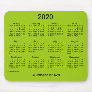 2020 Yellow Green Calendar von Janz Mouse Pad Mousepad