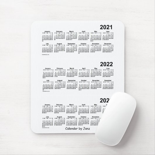 2021-2023 White 3 Year Calendar by Janz Mousepad (Mit Mouse)