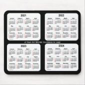 2021-2024 White Neon 52 Weeks Calendar by Janz Mousepad (Vorne)