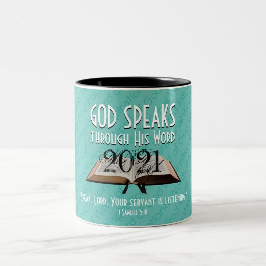 2021 | Aqua | Gottes Word-Bibel | Christlich Zweifarbige Tasse (Mittel)