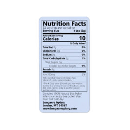 2021 Bee Pollen Nutrition Facts Blue Product