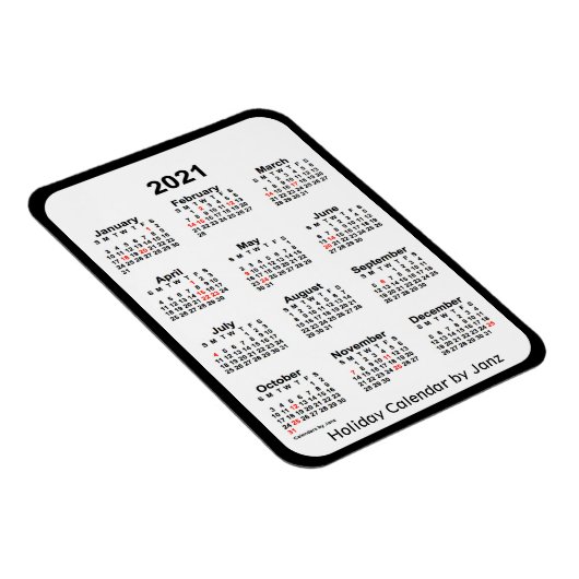 2021 Black Holiday Calendar von Janz Magnet (Rechte Seite)