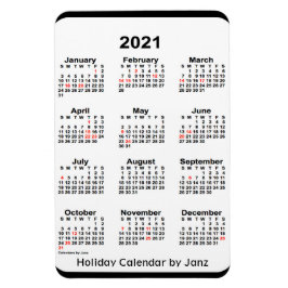 2021 Black Holiday Calendar von Janz Magnet