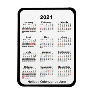2021 Black Holiday Calendar von Janz Magnet