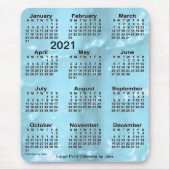 2021 Blue Water Large Print Calendar von Janz Mousepad (Vorne)