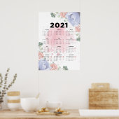 2021 Blumenkalender Poster (Küche)