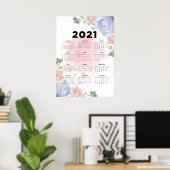 2021 Blumenkalender Poster (Heimbüro)