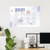 2021 Blumenkalender Poster (Heimbüro)