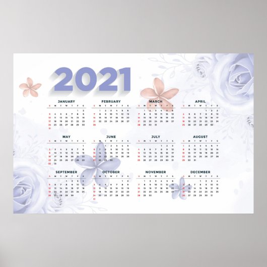 2021 Blumenkalender Poster (Vorne)