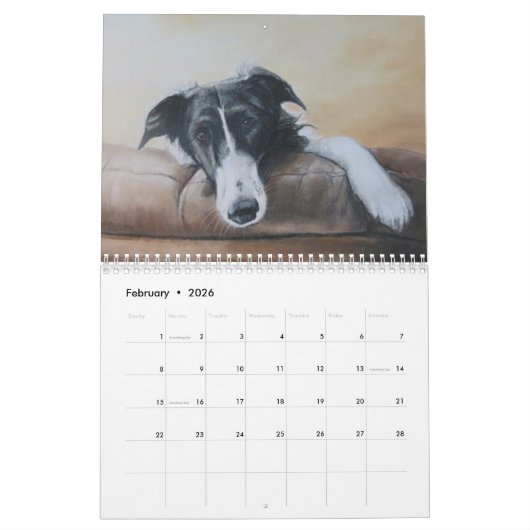 2021 Borzoi Kunstkalender von Charlotte Yealey Kalender (Feb 2026)