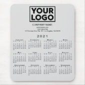 2021 Calendar Company Logo und Text auf Grau Mousepad (Vorne)