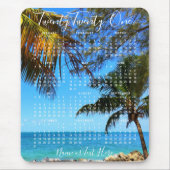 2021 Calendar Tropical Beach oder Ihr Foto Script Mousepad (Vorne)