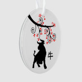 2021 Chinesischer Neujahrsmond und chinesische Blu Ornament (Vorderseite)