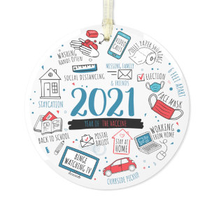 2021 Christmas Holidays Vaccine Year Commemorative Ornament