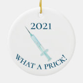 2021 Covid-Impfstoff Was für ein Schock Keramik Ornament (Hinten)